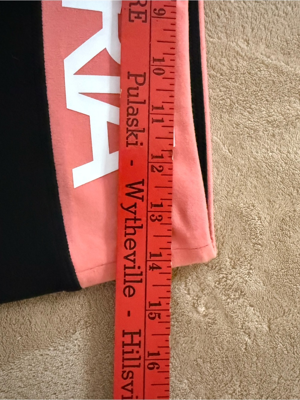 Victoria's Secret Black Capris with Coral Logo Waistband - Picture 4 of 6